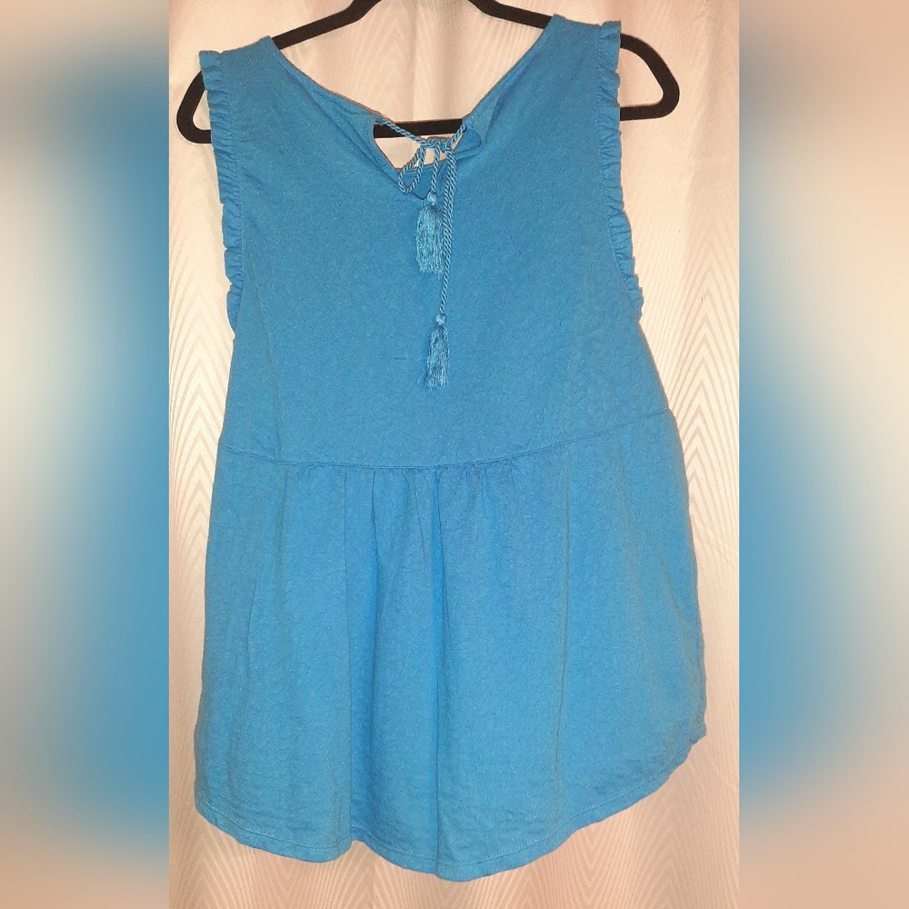 Time and True Ruffle Tank size XL (16-18) Whimsical Blue - Picture 2 of 6